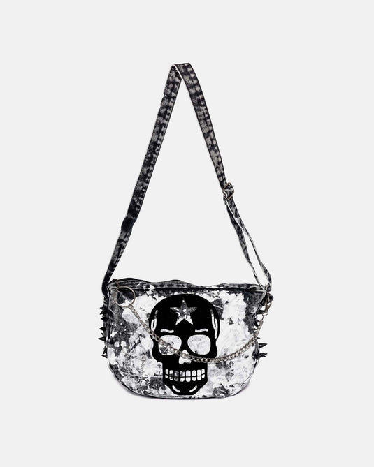 Crossbody Mezclilla Calavera Negro