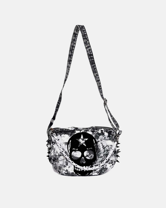 Crossbody Mezclilla Calavera Negro