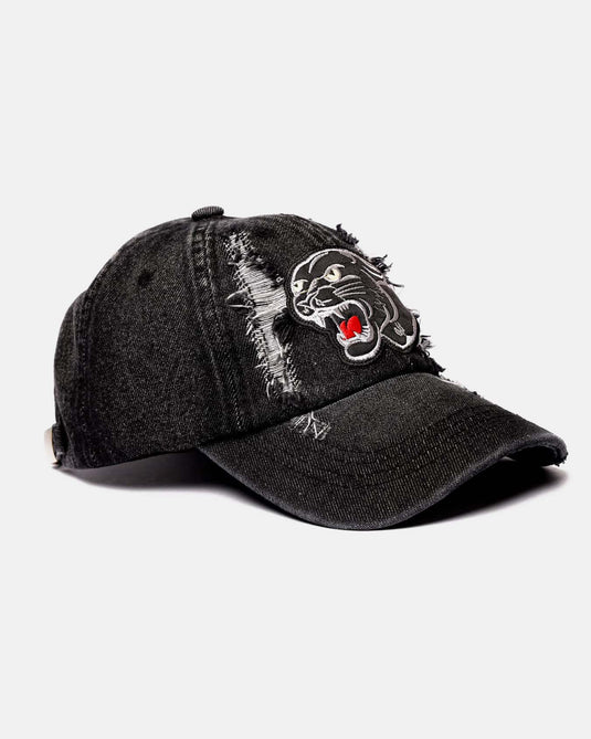 Gorra Mezclilla Negra Pantera Parche