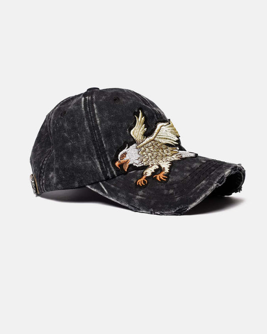 Gorra Mezclilla Negra Águila Parche