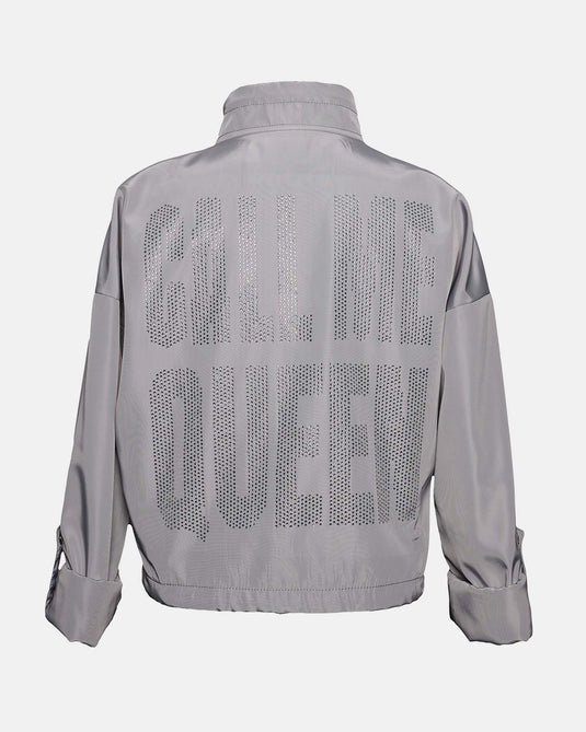 Chamarra Call Me Queen Pedrería